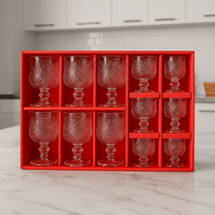 Elegant 12-dijelni Vintage set čaša za svečanu atmosferu