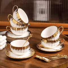 Savršen 17-dijelni Porculanski Set "Arabic Gold" za Elegantan St table!