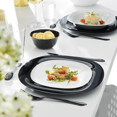 Elegantni 18-dijelni set crno-bijelih tanjira Arcopal za sofisticirane obroke