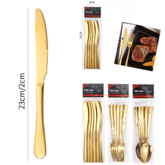 Elegantan 18-dijelni set pribora za jelo u zlatnoj boji