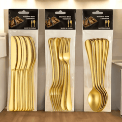 Elegantan 18-dijelni set pribora za jelo u zlatnoj boji