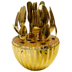 Elegantan 24-dijelni set escajga "Stripped Gold Mood Egg" za sofisticirano posluživanje
