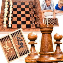Višenamjenski Drveni Šah "W00IH" - 3u1 Igračka za ljubitelje šaha!