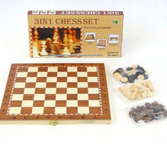 Višenamjenski Drveni Šah "W00IH" - 3u1 Igračka za ljubitelje šaha!