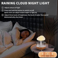3 u 1 Gljiva Ovlaživač Zraka sa Lampom i Čarobnim Kišnim Efektom