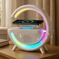Višenamenski 3u1 RGB Bežični Punjač, Zvučnik i Lampa za Moderne Prostore