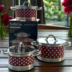 6-dijelni set elegantnih Inox šerpi "Excellent Line