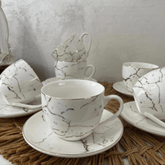 Elegantan 6-dijelni set porculanskih šolja "Gold" od 120cc