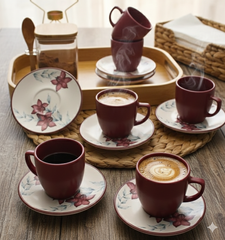 ☕ KERAMIČKI SET ŠOLJA I TACNI ZA KAFU 12/1 – 200 ML