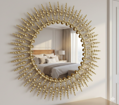 🪞 METALNO UKRASNO OGLEDALO – Ø 80 cm