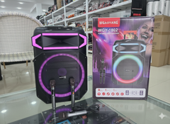 🔊🔥 WGY-1802 KARAOKE ZVUČNIK 18” – 80W | 2 BEŽIČNA MIKROFONA | RGB | TROLLEY 🎤