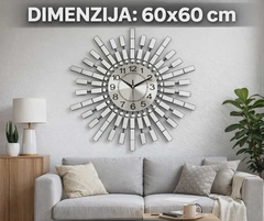 🕰️ ZIDNI METALNI ELEGANTNI SAT – 60 × 60 cm
