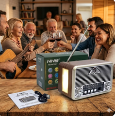 🔥 VINTAGE DRVENI BLUETOOTH RADIO NS-6675BT – SNAŽAN SUBWOOFER + FM/AM/SW RADIO 🔥
