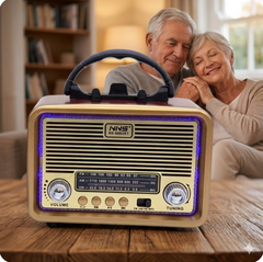 🔥 VINTAGE DRVENI BLUETOOTH ZVUČNIK SA RADIJEM I SVJETLOM – RETRO STIL, MODERAN ZVUK 🔥