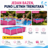 INTEX METAL FRAME BAZEN 220 x 150 x 60 cm (ROZA) 🏊♀️💖💦