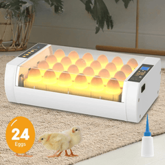 Automatski Inkubator za Jaja sa Kapacitetom od 24 Jaja - Brza i Jednostavna Inkubacija