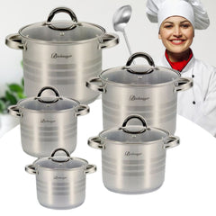 Elegantan set od 5 dubokih lonaca "BACHMAYER" za savršeno kuhanje