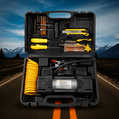 Visokozmogljiv Dvocilindrični Kompresor s Prilagodljivim Setom za Popravilo Pnevmatika