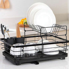 Elegantno Crno Etažno Cjedilo za Suđe