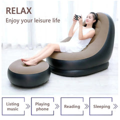 Luksuzna Napuhavajuća Fotelja s Udobnim Tabureom