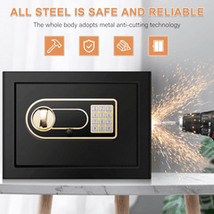 Zlatna" sef sa digitalnim kodom i ključem за sigurnu pohranu ваших vrednosti
