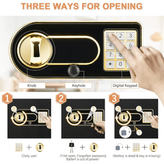 Zlatna" sef sa digitalnim kodom i ključem за sigurnu pohranu ваших vrednosti