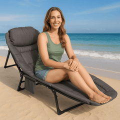 Stylish Grey Folding Lounge Chair