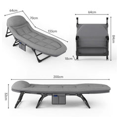 Stylish Grey Folding Lounge Chair