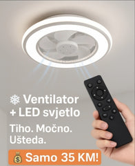 💡 LED Luster s Ventilatorom – Elegancija i Udobnost u Jednom