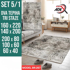 Luksuzni Set Tepiha 5u1 – Savršen sklad udobnosti, elegancije i praktičnosti!