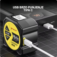 Digitalni laserski metar + obični metar 2u1 – preciznost u tvojoj ruci!