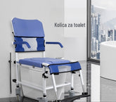 3-u-1 Stolica za tuš, toalet i transport – aluminijumska, sklopiva i udobna