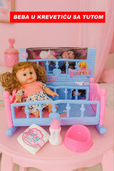 Beba u krevetiću sa tutom – komplet za njegu i igru!