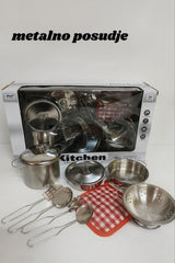 Dječiji set metalnog posuđa – Mala kuharica ili kuhar u akciji!