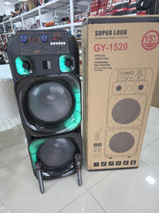 šš„ BLUETOOTH ZVUÄNIK GY-1520 SUPER LOUD ā 2Ć15ā | 2 BEŽIÄNA MIKROFONA | PARTY BEAST š¤