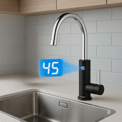 Moderna Crna Instant Česma s Grijačem - Savršena za Svaku Kuću