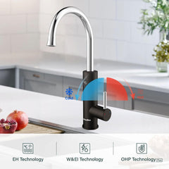 Moderna Crna Instant Česma s Grijačem - Savršena za Svaku Kuću