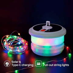 Kamperska Solarna LED Lampa s Praktičnim Lampicama za Svjetlucavu Noć