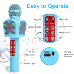 Bezdrátový Karaoke Mikrofon s Bluetooth Reproduktorom a Úžasnými LED Efekty