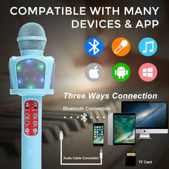 Bezdrátový Karaoke Mikrofon s Bluetooth Reproduktorom a Úžasnými LED Efekty