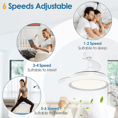 Elegantni LED Ventilator s UVLAČIVIM KRILIMA "Rixme