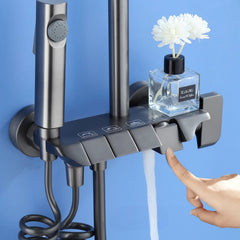 Elegantan 4u1 Usponski Tuš Set u Matt Crnoj Boji