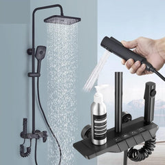 Elegantan 4u1 Usponski Tuš Set u Matt Crnoj Boji