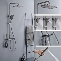 Elegantan 4u1 Usponski Tuš Set u Matt Crnoj Boji