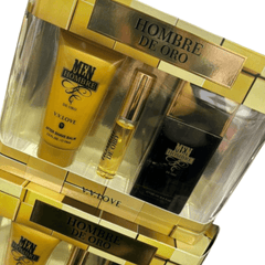 Ekskluzivni Muški Poklon Set s Parfemom "Hombre de Oro" - Savršen Izbor za Posebne Prilike