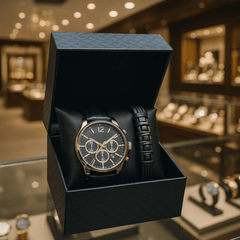 Elegantan muški poklon set: Sat i Narukvica "VKGO" za sofisticirane trenutke