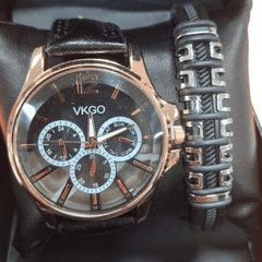Elegantan muški poklon set: Sat i Narukvica "VKGO" za sofisticirane trenutke