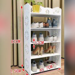 Elegantni Orientalni Poličar/Cipelar s 5 Prostranih Polica