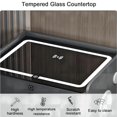 Savremeni noćni ormarić s bežičnim punjenjem i Bluetooth zvučnikom