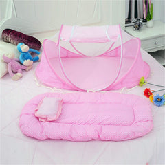 Praktični i Svijetli Prenosivi Dječji Krevetić s Zaštitnim Komarnikom